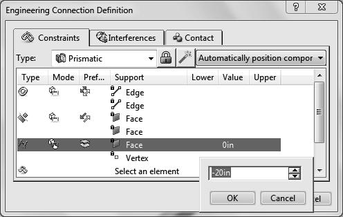 Select the Offset line Place the cursor in the location shown, in the column below the Lower label, and left click to open a new dialogue box. Initially, the value is Unset.