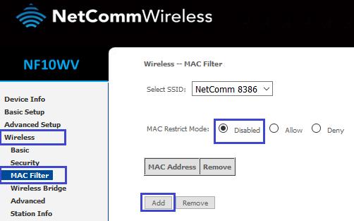 A Wi-Fi client (Laptop/mobile/Pad) cannot connect to Wireless network Case1 - MAC address is restricted: Ensure that the MAC Restrict Mode is Disabled.