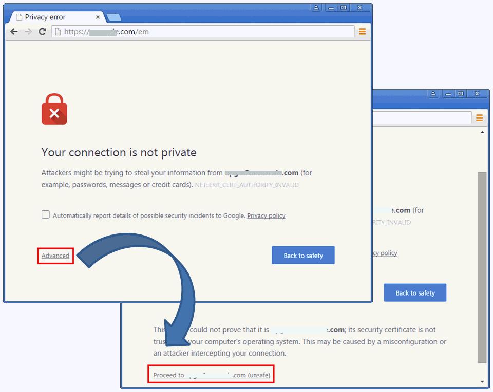 Screenshots for Importing Browser Certificates to Google Chrome 44+ How to Respond to Internet Explorer Security Alert Dialog Box? How to Respond to Mozilla Firefox New Site Certificate Dialog Box?