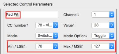 Select it and then use the pull-down Mode menus to select Switched and Toggle : These settings will allow you to send two different values of a particular MIDI CC