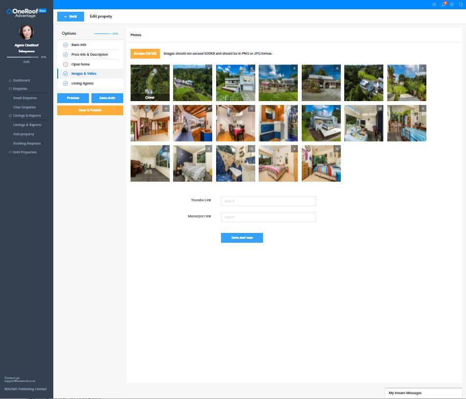 Edit a listing Optional permissions Images & videos: 1. Browse images 2.