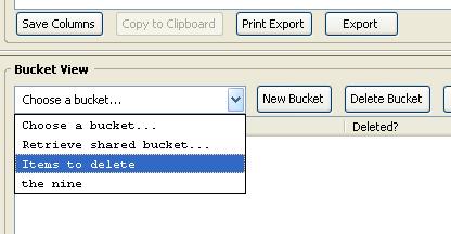 Viewing Copy Buckets To view a bucket you ve already created, open the Copy Bucket Manager as directed on page 17.2.