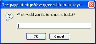 If you have not created any copy buckets, the box where the bucket names appear will be empty, as shown above, and you will need to create one.