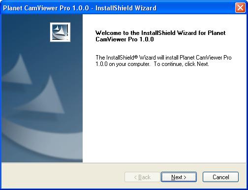 3. The Welcome to the InstallShield Wizard for Planet Cam Viewer