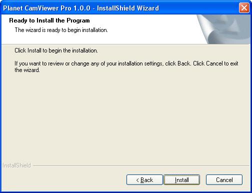 7. Ready to Install the Program will appear to prompt you to start the installation. Please click Install to start. 8.