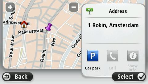 Tip: If you want your final destination to be a car park, tap Car park and select a location from the list of car parks close to your general destination. 8. When the new route is shown, tap Done.