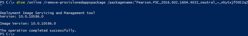 Figure 43 d. Once the PackageName is copied, run the following command and paste the PackageName.