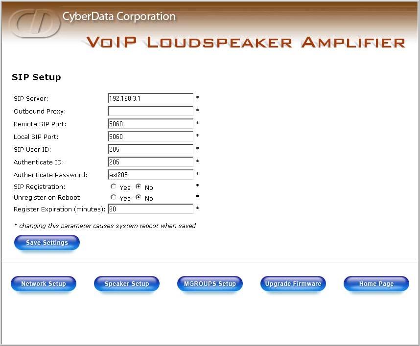 Installing the VoIP Loudspeaker Amplifier Configure the Loudspeaker Amplifier Parameters 21