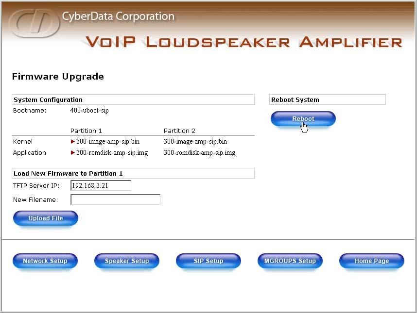 Installing the VoIP Loudspeaker Amplifier Upgrade the Firmware and Reboot the Loudspeaker Amplifier 27 2.5.