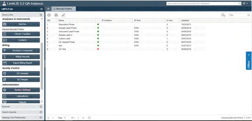 Report Settings Allows the laboratory administrator to customize different information on reports Upload Attachments Manage Lab User Accounts Allows the laboratory administrator to upload different