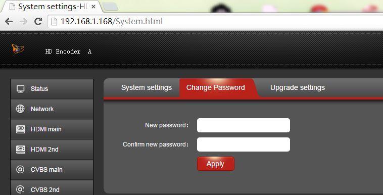 this section. 2.8.1 System settings 2.8.2 Change Password 2.