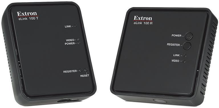 WIRELESS elink 100 Professional Grade Wireless Extender for HDMI The Extron elink 100 is a professional grade wireless transmitter and receiver set for extension of HDMI video and multi channel audio