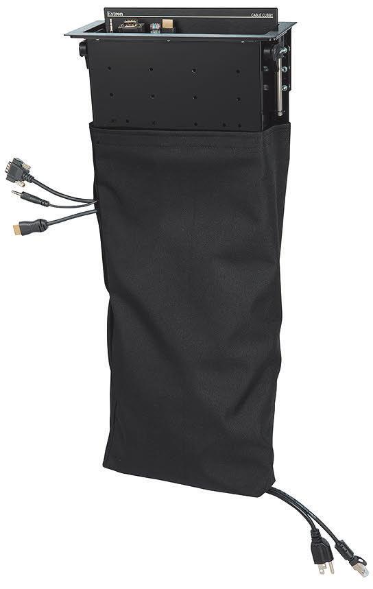 ARCHITECTURAL CONNECTIVITY CableCover Under-Table Cable Bag for Cable Cubby and Cable Cubby Series/2 Enclosures The Extron CableCover is a durable, fitted bag that mounts below most Cable Cubby,