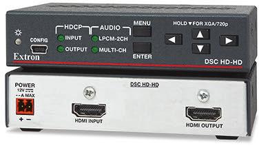 SCALERS IN1604 Four Input HDCP-Compliant Scaler The Extron IN1604 DTP and IN1604 HD are HDCP compliant scalers with three HDMI inputs, a universal analog video input, and an Extron DTP or HDMI