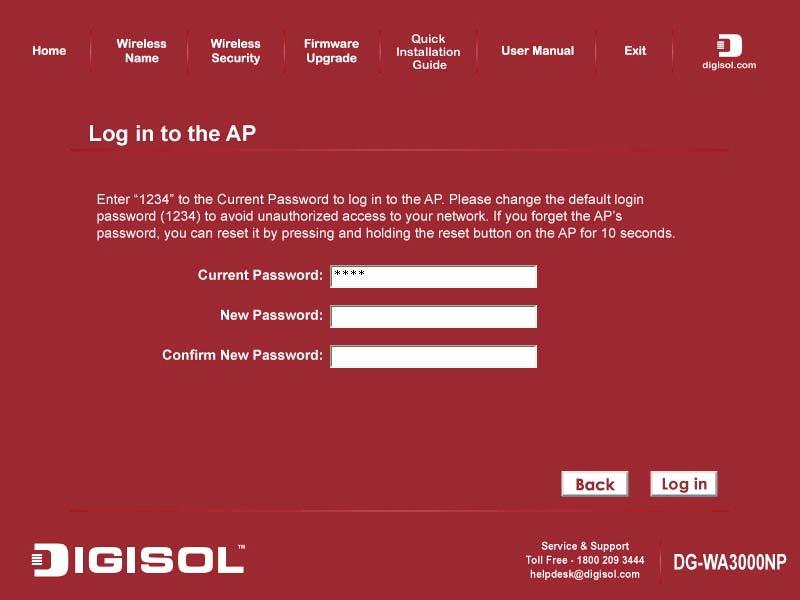 Enter the AP s password to log in to the AP. The default password is 1234.