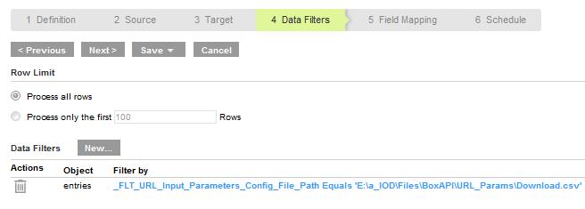 Data Filters Data filters help you to fetch specific files from Box.com based on the File ID configured in config.csv file.