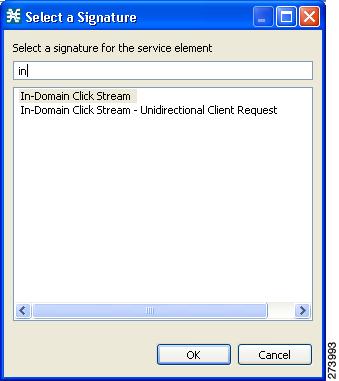 In the Select a Signature dialog box (see Figure 7), add the In-Domain Click Stream signature, and click OK.