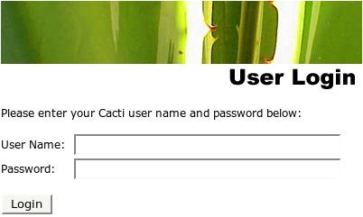 cacti: First Login Log in the first