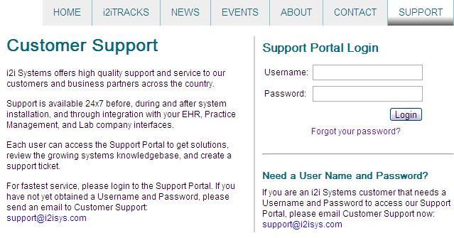 How To Access The Self-Service Support Portal 1. A username and password is required to access the Support Portal.