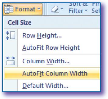 Change Column Width Adjust column width automatically to fit the longest item