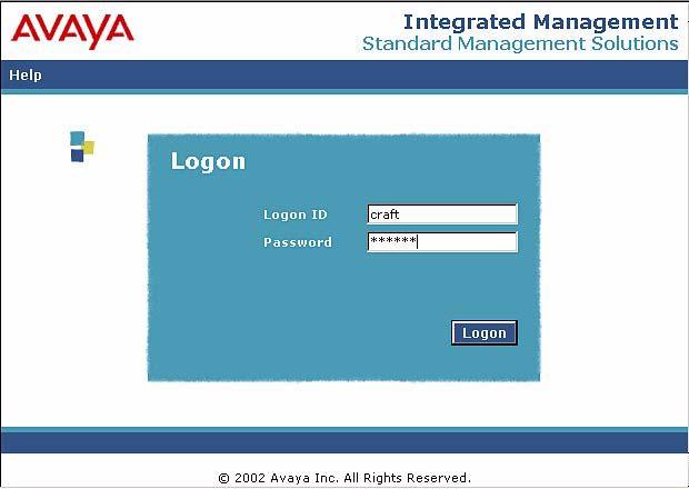 In the browser address field, initiate access to the S8300 by typing in lower case: http://192.11.13.6 11. Click Continue to access the Logon page. 12.