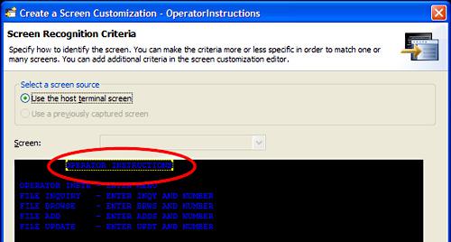 3. In the Screen Region dialog, click the Cancel button. 4. The OperatorInstructions.evnt screen customization and the OperatorInstructions.