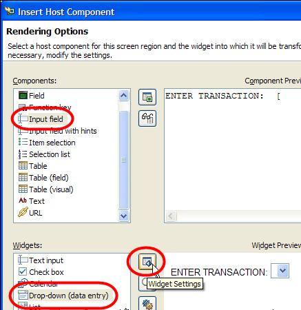8. Click OK, and then Click Finish. The input field that used to appear next to the text ENTER TRANSACTION will now show on the screen as a drop-down list. Insert the Number input field 1.
