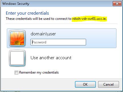 Note :- If you do not wish to have enter credentials twice then modify the connection file to do this.