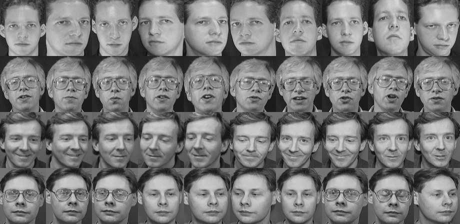 40 CHAPTER 3. DATA SETS 3.1.3 Faces The final set of images were obtained from the ORL face database [39] from which only the first four classes were used.