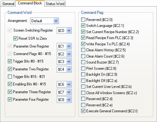 3 3.6.3. Command Block Settings (Type A) This section describes how to configure the type A command block using the Command Block page of the Command & Status dialog box.