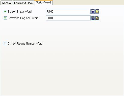 3 3.6.6. Status Word Settings (Type H) This section describes how to configure the type H status words for your application using the Status Word page of the Command & Status dialog box.