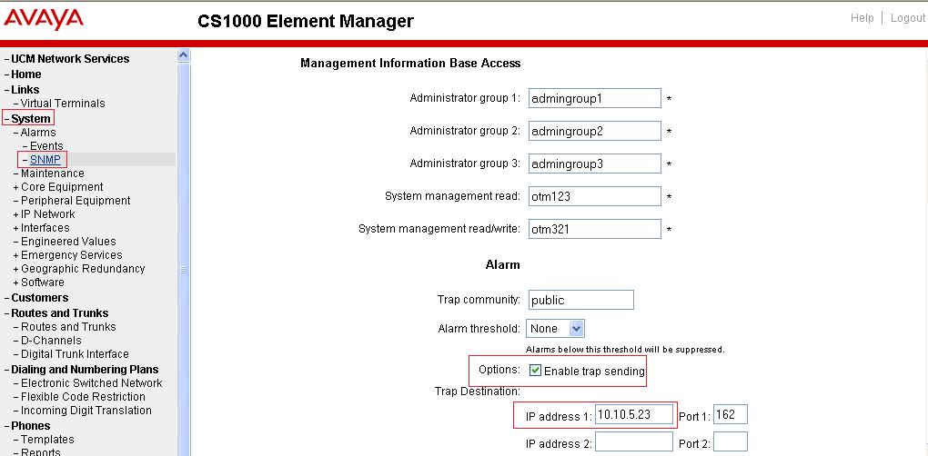 5. Configuring the Communication Server 1000 This section describes the steps to configure Communication Server 1000 to work with the AppManager.