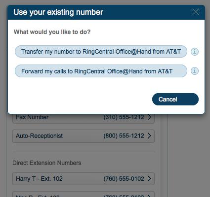 STEP 3 STEP 5 STEP 6 From the pop-up menu, select Transfer my number to RingCentral