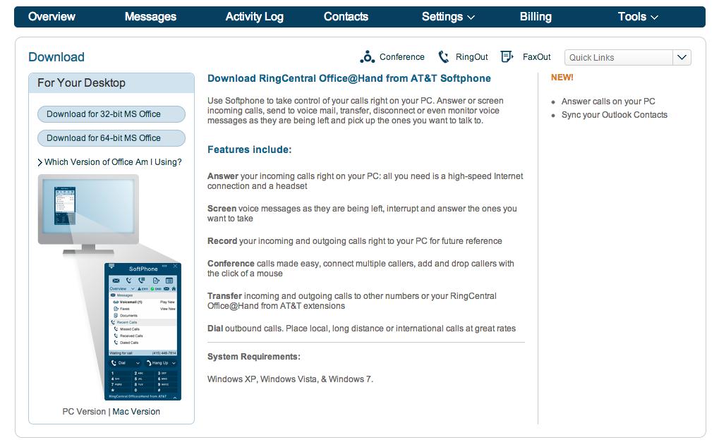 RingCentral Office@Hand from AT&T Start-up Guide for Administrators Softphone The RingCentral Office@Hand from AT&T Softphone The RingCentral Softphone is a custom call-controller application for