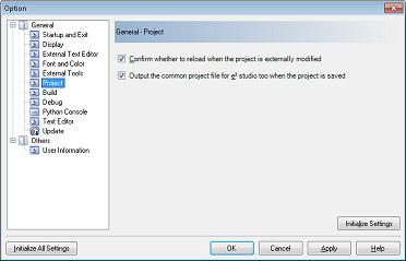 [General - Project] category Use this category to configure general settings relating to the project. Figure A.
