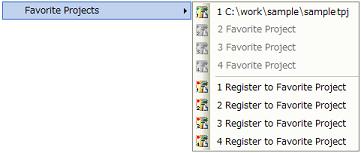 2. FUNCTIONS (3) Open a project from the favorites menu Open a project registered on the favorites menu.