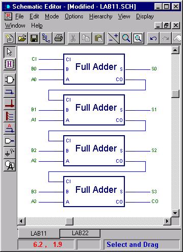 Figure 4: (a) full-adder truth table and (b) Schematic derived from truth table. Figure 5: 4-bit adder 9 Acknowledgments Original lab by J.