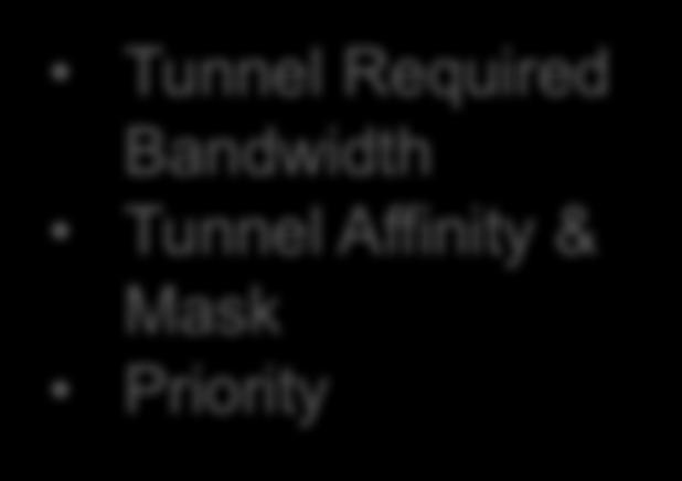 Attributes TE Tunnel Link Attributes Tunnel Attributes Available Bandwidth Attribute flags (Link Affinity)