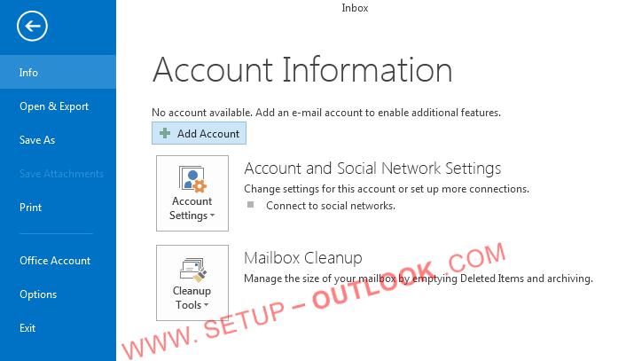 How to set up an e-mail account in Outlook Note: To complete these steps, you will need to know your email address, password, incoming mail server name, and outgoing mail server name