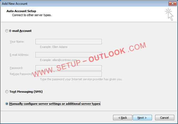 If this is not the first time you open Outlook 2010, no setup window will pop up.