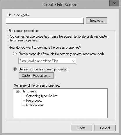 Figure 5-15 Creating a file screen with the Create File Screen dialog box 5.