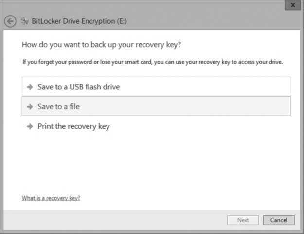 Figure 6-21 Using the How do you want to back up your recovery key? page 6.