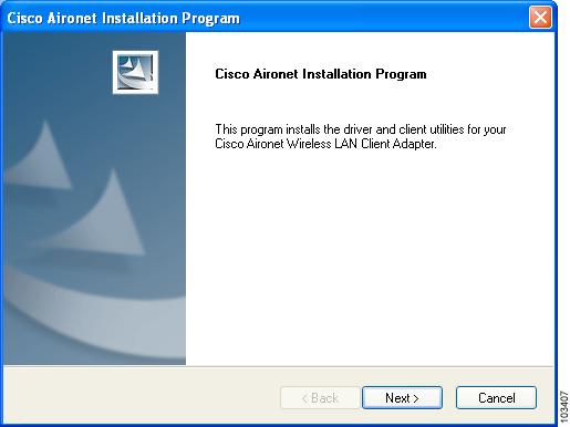 Installing or Upgrading Client Adapter Software Figure 2 Cisco Aironet