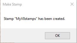 Then the message Make Stamp appears. You have created this stamp to use at any time.