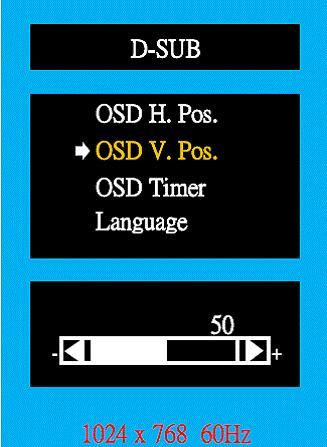 3.2.8 OSD Adjustment - Submenu (OSD H.