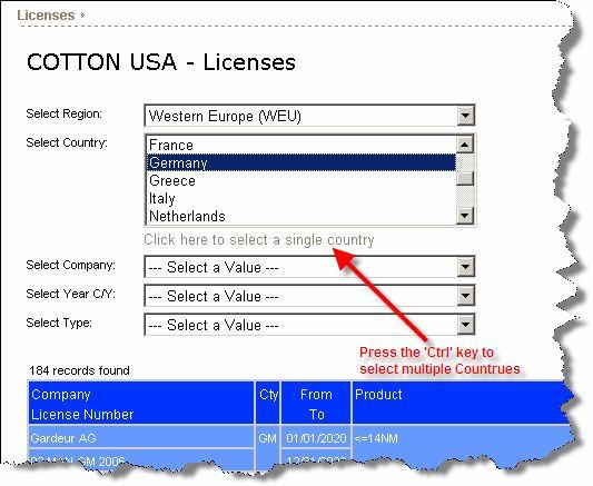 Cotton Council International Database Page 143 of 213 You can use the Control (Ctrl) Key and click with the pointer to