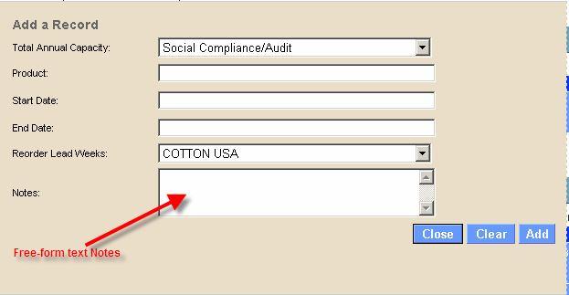 Add allows you to add the factory s current certification and audit information held by the factory. 2.