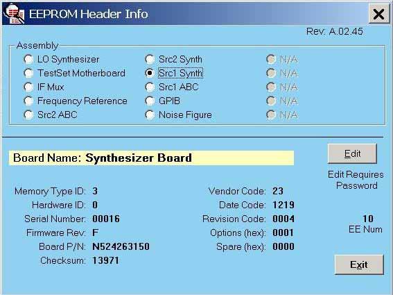 Troubleshooting Measurement System Troubleshooting The following link lists the pc boards in your network analyzer that contain EEPROM headers.