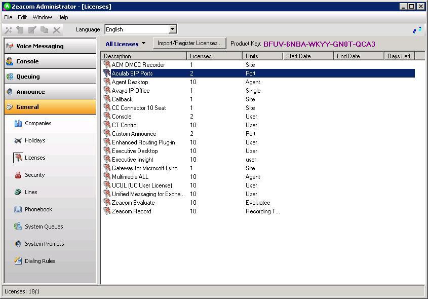 6.4. Verify License The Administrator screen is displayed upon completion of the Installation Wizard and CTI server setup.
