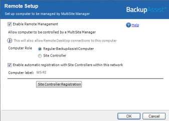 Add Other Installations to Site A Site Controller can detect computers running BackupAssist 9.2 or later and add them to MultiSite Manager.